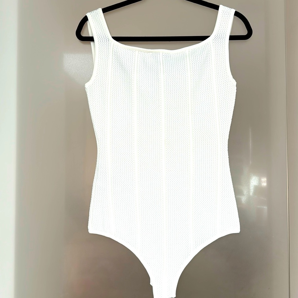 Bottega Veneta Body Suit in White. Size Medium.